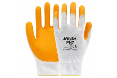Beybi Pn7 Sarı Polyester Örgü Nitril İş Eldiveni (288 Çift)