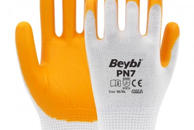 Beybi Pn7 Sarı Polyester Örgü Nitril İş Eldiveni (288 Çift)