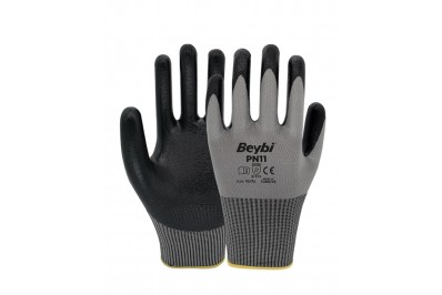Beybi Pn11 Gri Polyester Örgü Nitril İş Eldiveni (288 Çift)