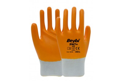 Beybi Pn7+ Sarı Polyester Örgü Nitril İş Eldiveni (288 Çift)
