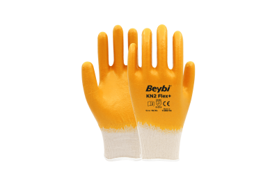 Beybi KN2 Flex+ Sarı Nitril Kaplı Pamuk Eldiven
