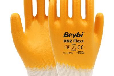 Beybi KN2 Flex+ Sarı Nitril Kaplı Pamuk Eldiven
