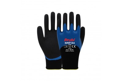 Beybi NMF134 Köpük Nitril Kaplı Likralı Polyester Eldiven (144 Çift)