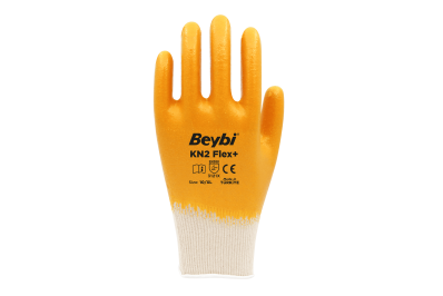 Beybi KN2 Flex+ Sarı Nitril Kaplı Pamuk Eldiven (288 Çift)