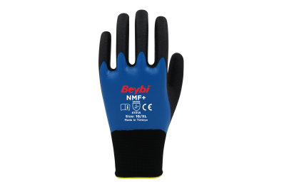 Beybi NMF+ Tam Kaplı Mikro Köpük Nitril Kaplı Polyester Örgü Eldiven (144 Çİft)
