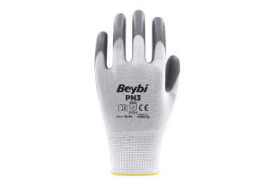 Beybi Pn3 Gri Polyester Örgü Nitril İş Eldiveni (288 Çift)