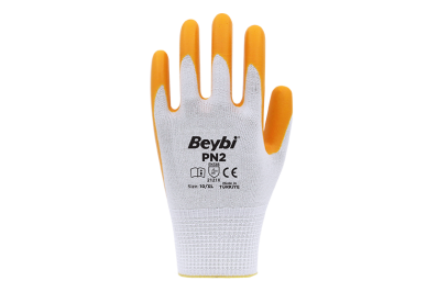 Beybi Pn2 Sarı Polyester Örgü Nitril İş Eldiveni (504Çİft)