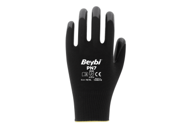 Beybi Pn7 Siyah Polyester Örgü Nitril İş Eldiveni (288 Çift)