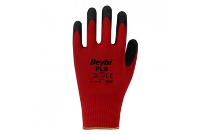 Beybi PL9 Lateks Kaplı Polyester Eldiven (288 Çift)