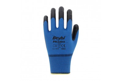 Beybi PN Zebra Mavi Polyester Örme Nitril İş Eldiveni (288 Çift)