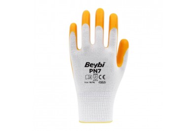 Beybi Pn7 Sarı Polyester Örgü Nitril İş Eldiveni (288 Çift)